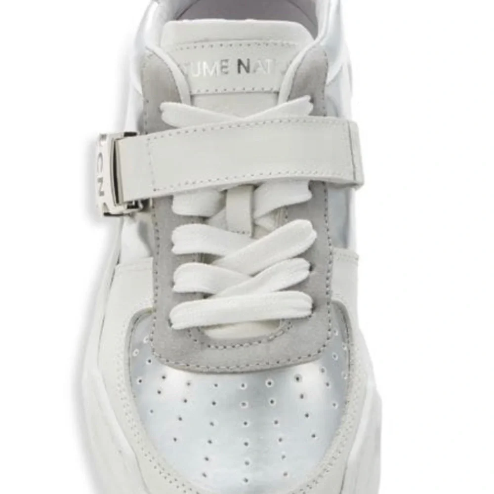 COSTUME NATIONAL Metallic Leather Sneakers. Size 38 B . New - Picture 9 of 11